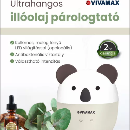 Koala Ultrahangos illóolaj párologtató éjszakai fény funkcióval