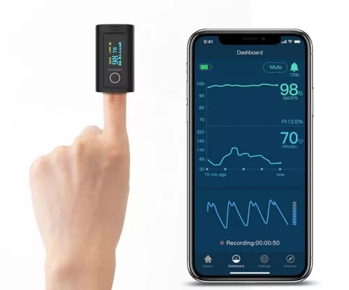 Bluetooth funkcióval ellátott Viatom Oxismart PC60FW pulzoximéter