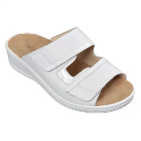   KomfortStyle 10-5015 kényelmesen széles bőr női fehér papucs 35-42