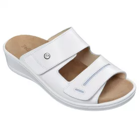   KomfortStyle 10-5020 kényelmesen széles bőr női fehér papucs 35-42