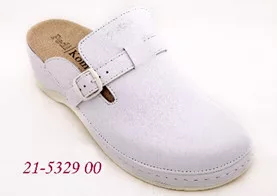 KomfortStyle 21-5329 kényelmesen széles bőr női fehér klumpa 36-41