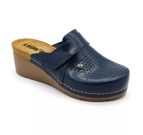 Leon Comfortstep 1001 kék női bőr papucs 36-41