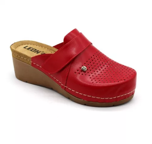 Leon Comfortstep 1001 piros női bőr papucs 36-41
