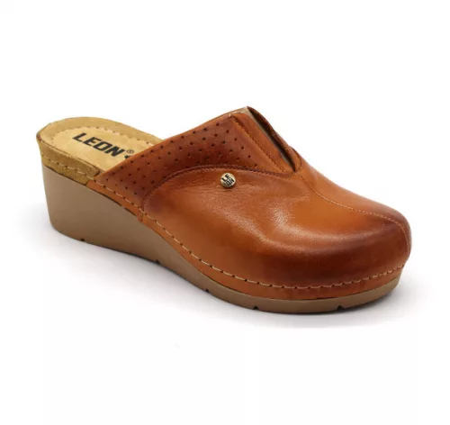 Leon Comfortstep 1002 barna női bőr papucs 36-41