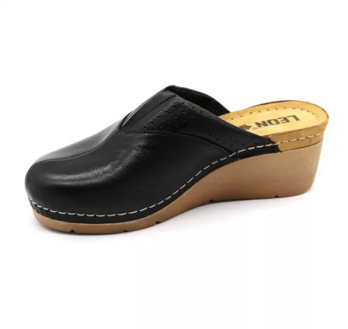 Leon Comfortstep 1002 fekete női bőr papucs 36-41