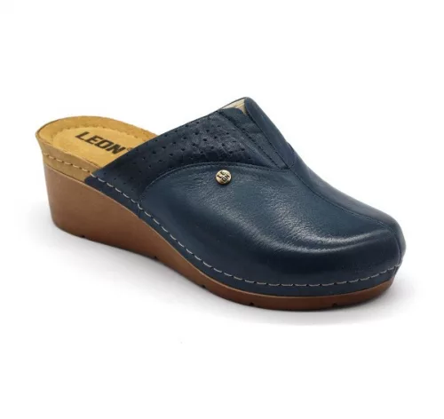 Leon Comfortstep 1002 kék női bőr papucs 36-41