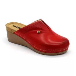 Leon Comfortstep 1002 piros női bőr papucs 36-41