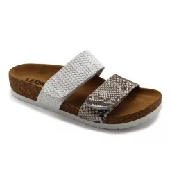   Leon Comfortstep 4000 női fehér-kígyó papucs 35-41 -Birkenstockhoz hasonlatos talppal