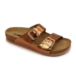   Leon Comfortstep 4010 női barna metál papucs 36-40 -Birkenstockhoz hasonlatos talppal