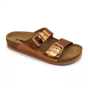   Leon Comfortstep 4010 női barna metál papucs 36-40 -Birkenstockhoz hasonlatos talppal