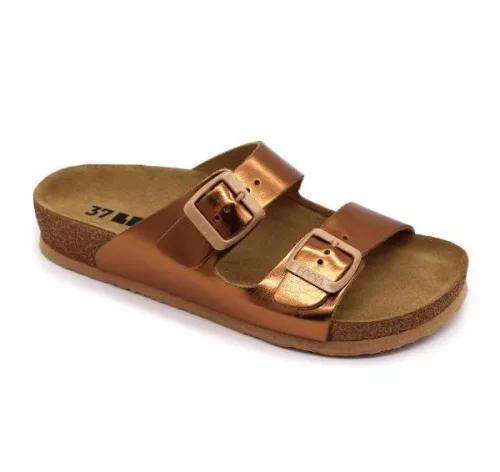 Leon Comfortstep 4010 női barna metál papucs 36-40 -Birkenstockhoz hasonlatos talppal