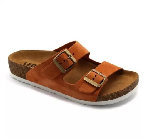 Leon Comfortstep 4010 női narancssárga papucs 35-38, 40, 41  -Birkenstockhoz hasonlatos talppal