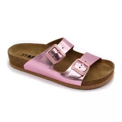   Leon Comfortstep 4010 női rózsaszín metál papucs 37-39 -Birkenstockhoz hasonlatos talppal