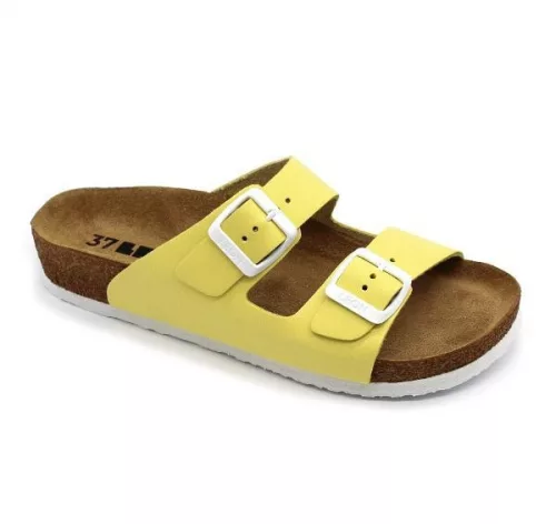 Leon Comfortstep 4010 női sárga papucs 36-41 -Birkenstockhoz hasonlatos talppal