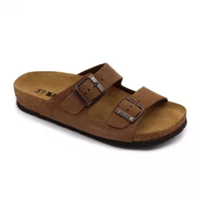   Leon Comfortstep 4010 női  barna velúr papucs 36-41 -Birkenstockhoz hasonlatos talppal