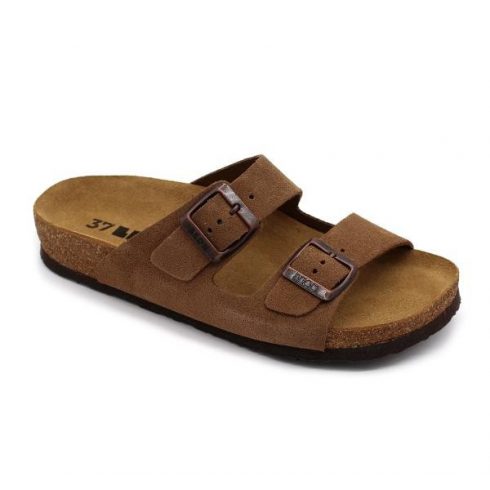 Leon Comfortstep 4010 női  barna velúr papucs 36-41 -Birkenstockhoz hasonlatos talppal