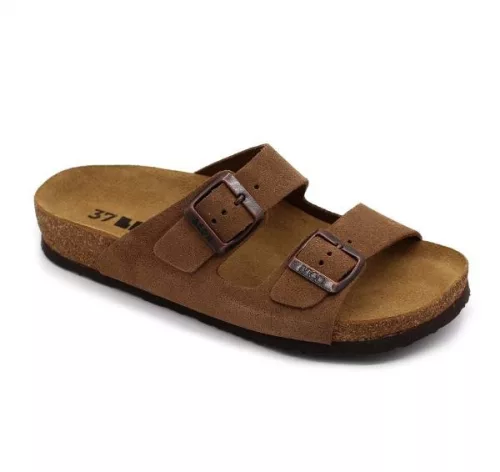 Leon Comfortstep 4010 női  barna velúr papucs 36-41 -Birkenstockhoz hasonlatos talppal