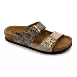   Leon Comfortstep 4011 női arany-kígyó papucs 35-39 -Birkenstockhoz hasonlatos talppal