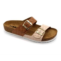   Leon Comfortstep 4011 női barna-púder papucs 35-40 -Birkenstockhoz hasonlatos talppal