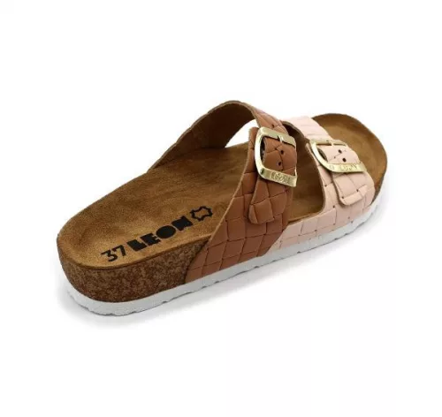 Leon Comfortstep 4011 női barna-púder papucs 35-40 -Birkenstockhoz hasonlatos talppal
