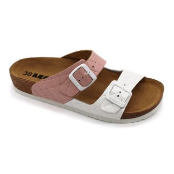   Leon Comfortstep 4011 női rose-fehér papucs 36-39 -Birkenstockhoz hasonlatos talppal