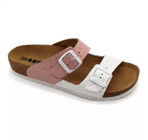 Leon Comfortstep 4011 női rose-fehér papucs 36-39 -Birkenstockhoz hasonlatos talppal