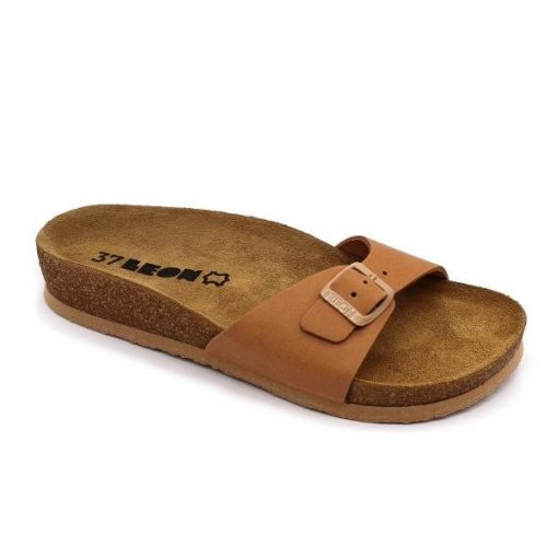 Leon Comfortstep 4021 barna női bőr papucs 36-41 -Birkenstockhoz hasonlatos talppal