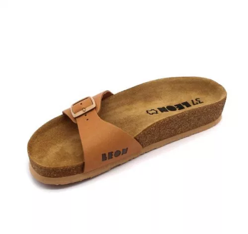 Leon Comfortstep 4021 barna női bőr papucs 36-41 -Birkenstockhoz hasonlatos talppal
