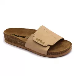   Leon Comfortstep 4022 bézs női bőr papucs 35-41 -Birkenstockhoz hasonlatos talppal