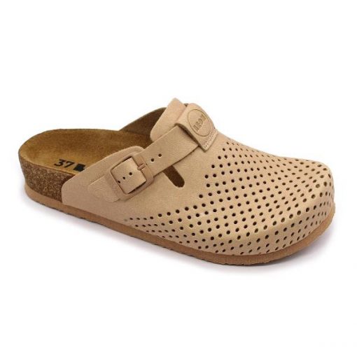 Leon Comfortstep 4250 bézs bőr klumpa 36-41-Birkenstockhoz hasonlatos talppal