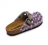 Leon Comfortstep 4250C női kék-virágos bőr klumpa 35-38 -Birkenstockhoz hasonlatos talppal
