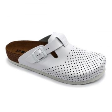   Leon Comfortstep 4250 fehér bőr klumpa 35-41-Birkenstockhoz hasonlatos talppal