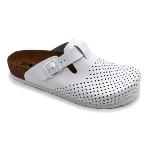 Leon Comfortstep 4250 fehér bőr klumpa 35-41-Birkenstockhoz hasonlatos talppal