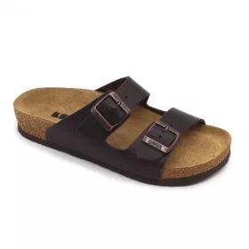   Leon Comfortstep 4723 barna férfi bőr papucs 42-45 -Birkenstockhoz hasonlatos talppal