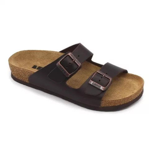 Leon Comfortstep 4723 barna férfi bőr papucs 42-45 -Birkenstockhoz hasonlatos talppal
