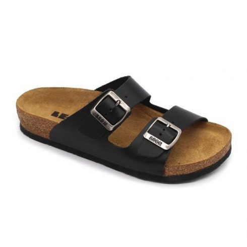 Leon Comfortstep 4723 fekete férfi bőr papucs 42-46 -Birkenstockhoz hasonlatos talppal