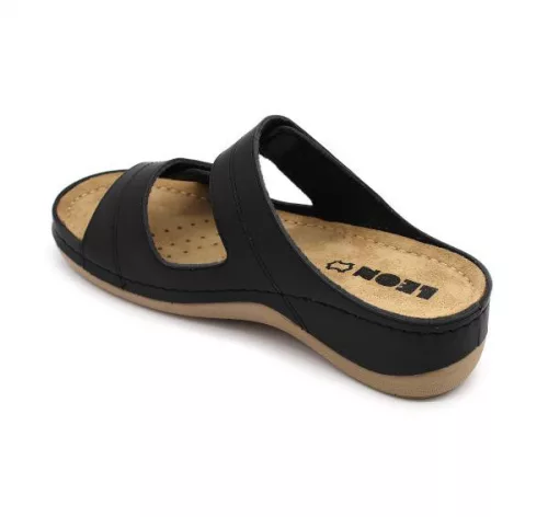 Leon Comfortstep 907 fekete női bőr papucs 36-41