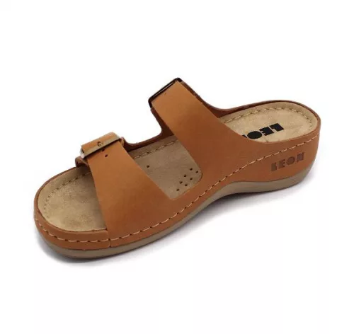 Leon Comfortstep 908 női barna bőr papucs 36-41