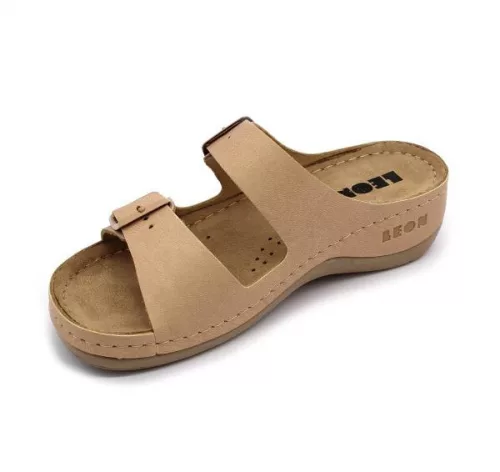 Leon Comfortstep 908 női bézs bőr papucs 35-42