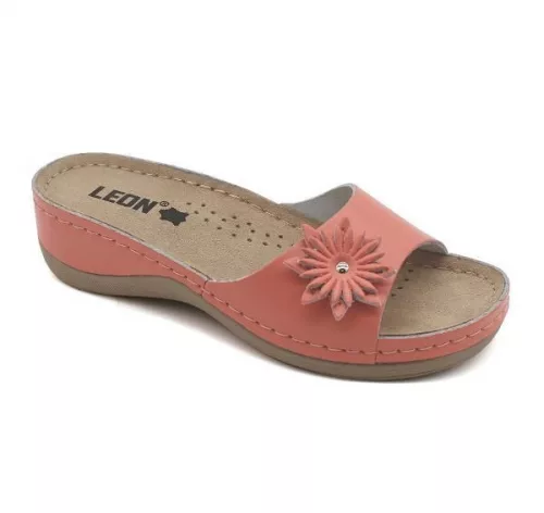 Leon Comfortstep 915 női korall bőr papucs 35-41
