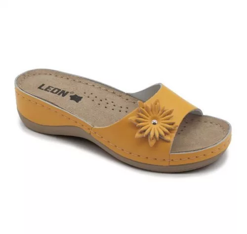 Leon Comfortstep 915 női narancssárga bőr papucs 36-40