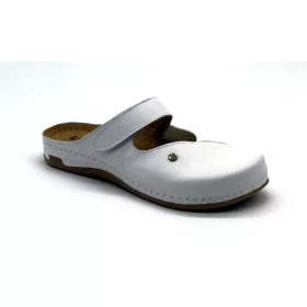   Leon Comfortstep 953 fehér bőr-textil papucs bütykös lábra 36-41