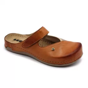   Leon Comfortstep 953 barna bőr-textil papucs bütykös lábra 36-41