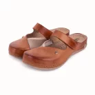 Leon Comfortstep 953 barna bőr-textil papucs bütykös lábra 36-41