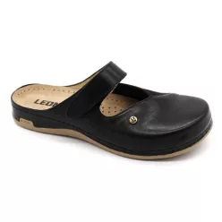   Leon Comfortstep 953 fekete bőr-textil papucs bütykös lábra 36-41