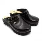 Leon Comforstep PU 101 fekete zárt női bőr klumpa 36-41