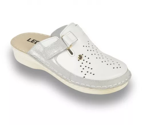 Leon Comfortstep V261 fehér női bőr papucs 36-42 (munkavédelmi)