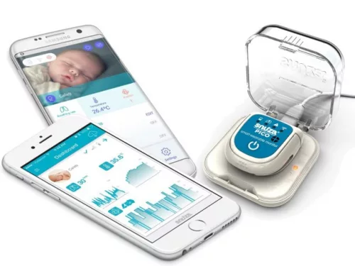 Snuza Pico2 hordozható Mobil babafigyelő (légzésfigyelő) Bluetooth kapcsolattal, a hőmérsékletet is méri