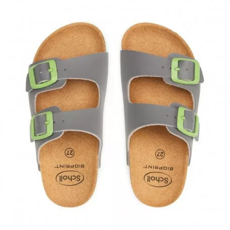 Scholl Kid Air Bag szürke zöld gyermek papucs BIOPRINT 27, 30, 33