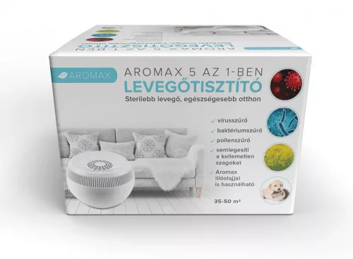 AROMAX 5:1 LEVEGŐTISZTÍTÓ 35-50 M2 (kicsi) vírusszűrő, baktériumszűrő, pollenszűrő, szagsemlegesítő
